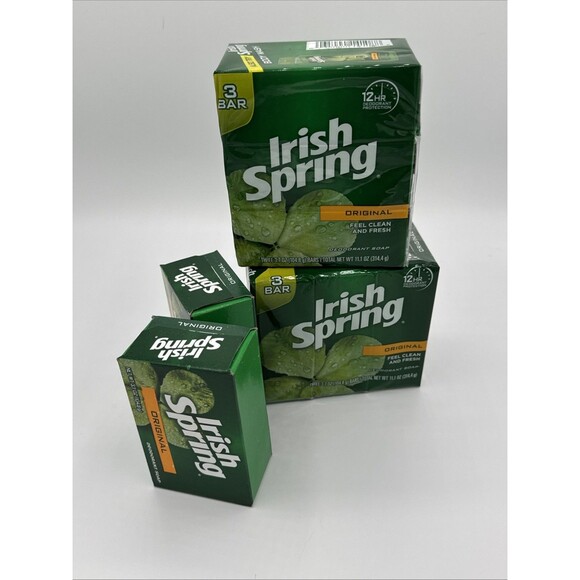8 Bars Irish Spring Original Deodorant Soap No Flax Seed Oil Discontinued - Picture 3 of 5